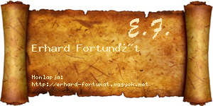 Erhard Fortunát névjegykártya